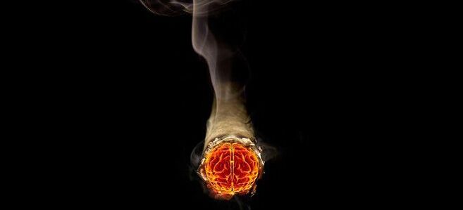 Lit cigarette and the harm of nicotine